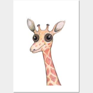 Cute comic giraffe Posters and Art